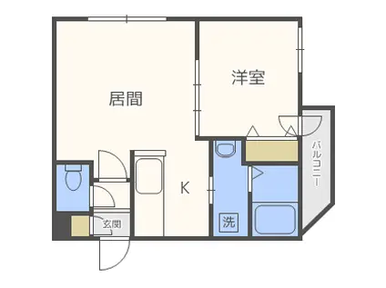 シティレジデンス(1LDK/4階)の間取り写真