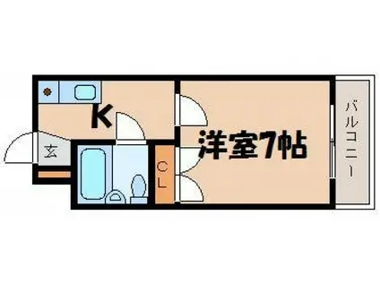 リベルテ矢野(1K/4階)の間取り写真
