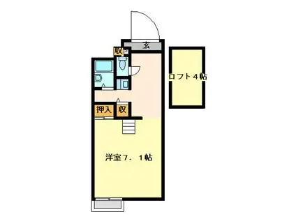 CIMA(1K/3階)の間取り写真