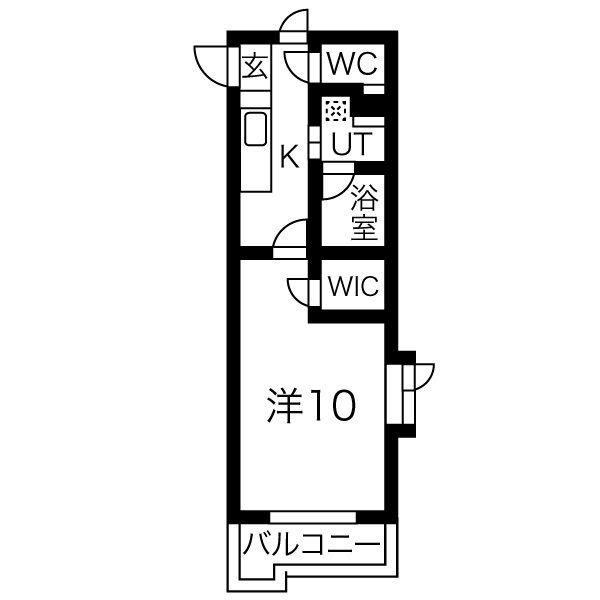 ソフィア本山(1K/2階)の間取り写真