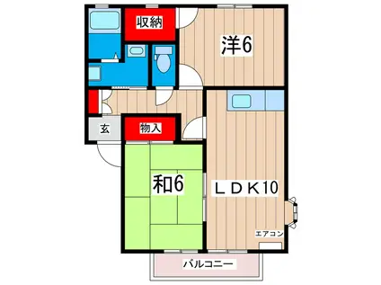 タウンコート(2LDK/2階)の間取り写真