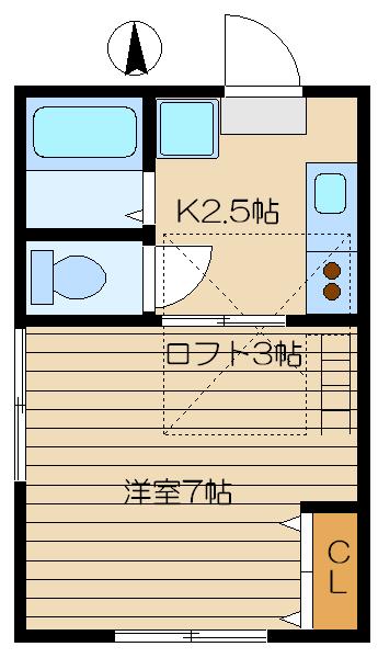 モアハウス(1K/1階)の間取り写真