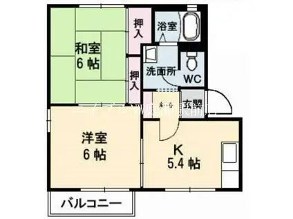 マーガレットハイツ(2K/2階)の間取り写真