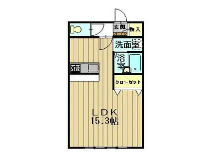 おしゃれハウス2(ワンルーム/2階)の間取り写真