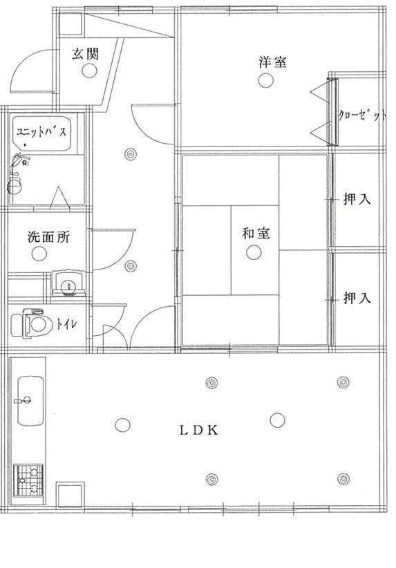 サンリーフ長岡(2LDK/3階)の間取り写真