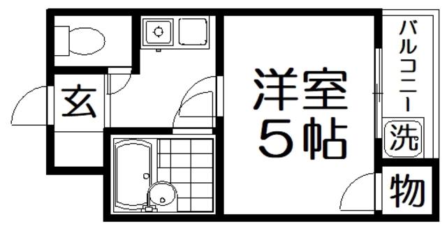 京阪プリンスマンション(ワンルーム/4階)の間取り写真