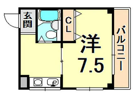 サンシャルムレディース小松(1K/2階)の間取り写真