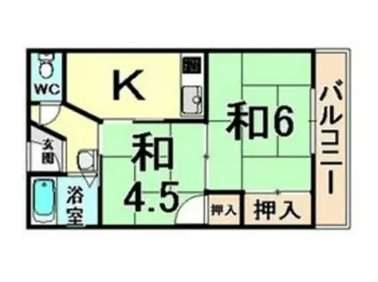 西武庫松崎マンション(2K/2階)の間取り写真