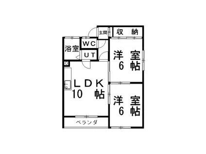 新栄コーポ(2LDK/2階)の間取り写真