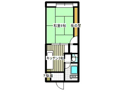 東照宮ハイデンス(1K/2階)の間取り写真