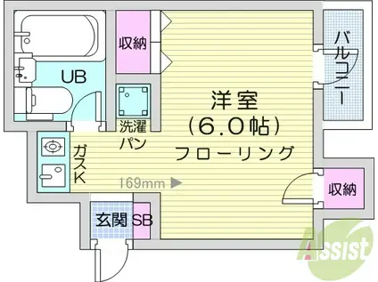 オノレジデンス(ワンルーム/3階)の間取り写真