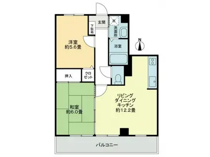 フォブールタウン成合C棟(2LDK/3階)の間取り写真