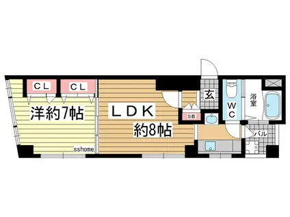プリンスマンション(1LDK/6階)の間取り写真