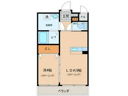 グランビュー王子(1LDK/1階)の間取り写真