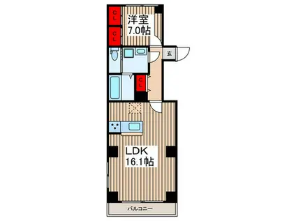 グランステージ浦和常盤(1LDK/2階)の間取り写真