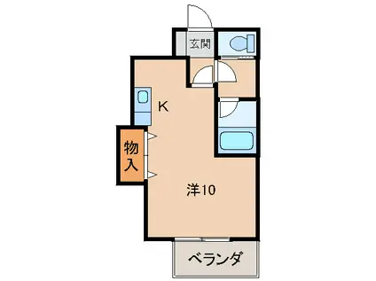ハイツフジタII(ワンルーム/1階)の間取り写真