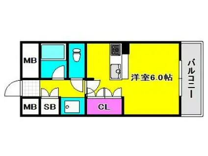 ベルグリーン熊内(ワンルーム/4階)の間取り写真