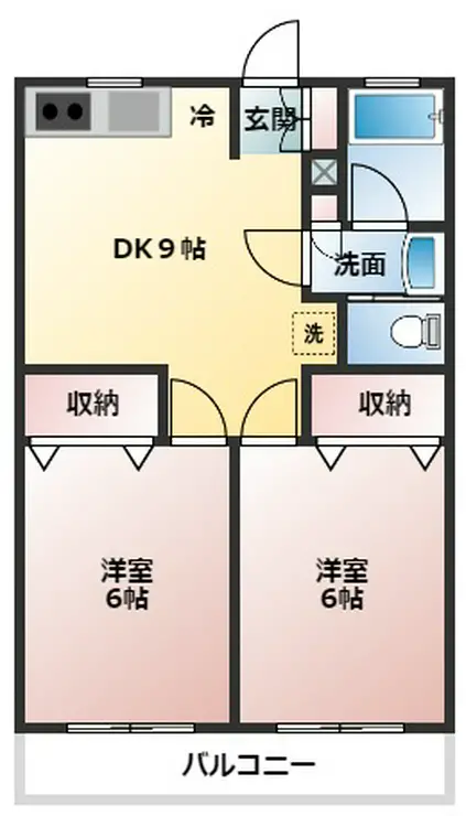 パレスのばら 1階階 間取り