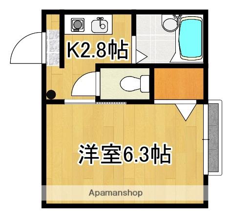 ガーデンプレイス(1K/1階)の間取り写真