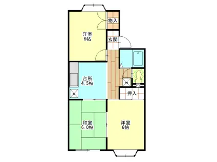 ファーストフラッツ(3DK/1階)の間取り写真