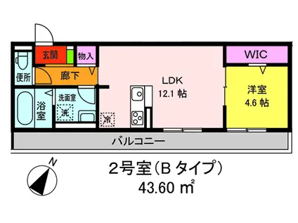 グラン上和白(1LDK/1階)の間取り写真