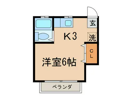メゾン子安(1K/2階)の間取り写真