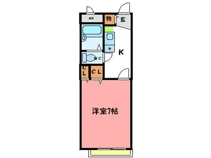 山陽電鉄本線 西江井ケ島駅 徒歩10分 2階建 築16年(1K/1階)の間取り写真