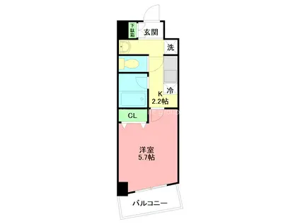 鎌倉服部ビル(1K/3階)の間取り写真