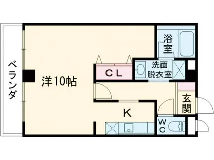 アジュール広田(ワンルーム/2階)の間取り写真
