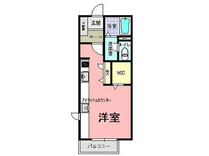 マーク リーサA棟(1K/1階)の間取り写真