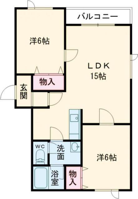 ロイヤルパレス(2LDK/1階)の間取り写真