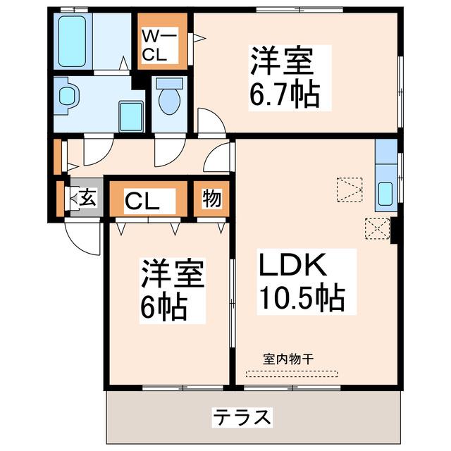 パレオA・B(2LDK/1階)の間取り写真