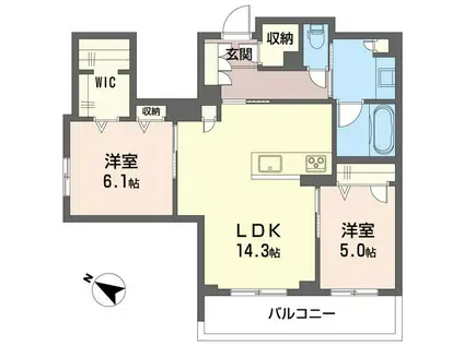 ウィズプラス東川口(2LDK/1階)の間取り写真