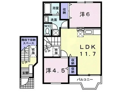 フローラーリア(2LDK/2階)の間取り写真