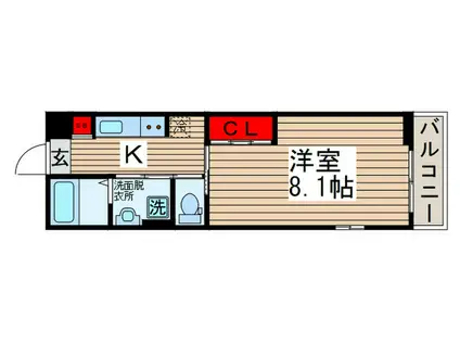 リブリ・TATSUMI(1K/3階)の間取り写真