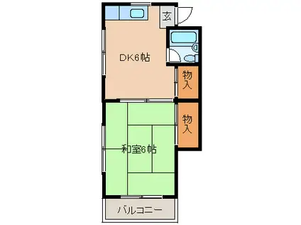 ウエストパレス(1DK/3階)の間取り写真