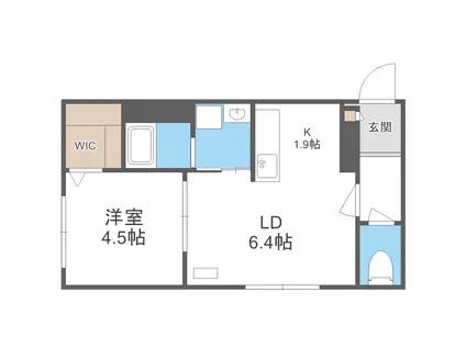 シティレジデンス宮の沢(1LDK/1階)の間取り写真