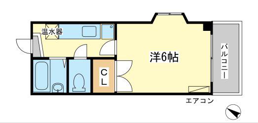 アイランド東今宿(1K/3階)の間取り写真