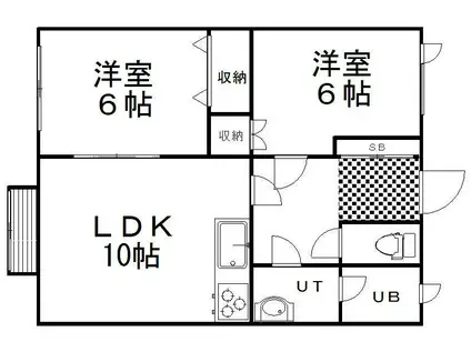 シティガーデン(2LDK/1階)の間取り写真