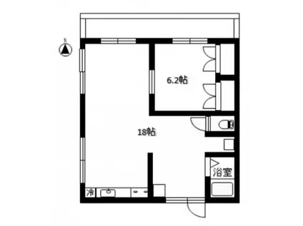 CROWN CORPOI(1LDK/2階)の間取り写真