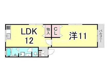 マンションアラスカ(1LDK/2階)の間取り写真