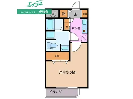 ペイサージュタマキ(1K/1階)の間取り写真