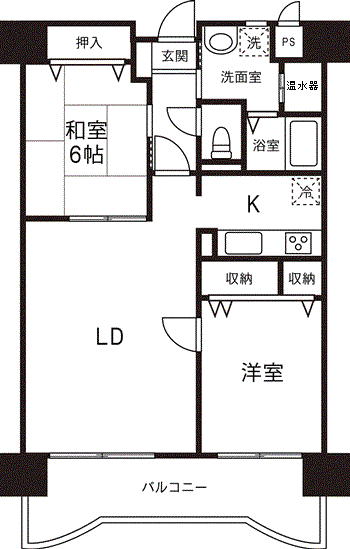 クリアスプリング中央 2番館(2LDK/3階)の間取り写真