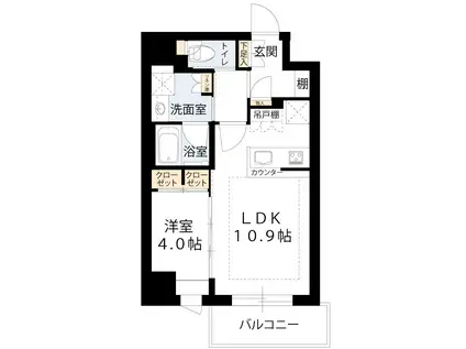 アーバネックス天満橋サウス(1LDK/3階)の間取り写真