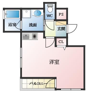 ボスコヴィラ(1K/2階)の間取り写真