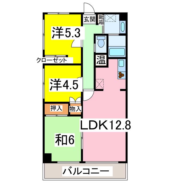 カーサフィオーレ(3LDK/4階)の間取り写真