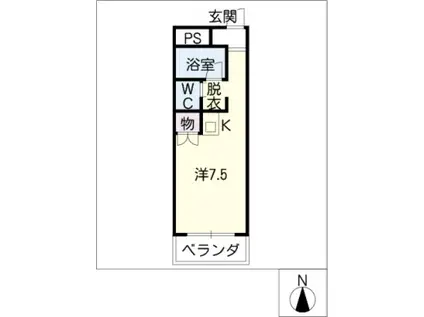 エントピア岐阜 I(ワンルーム/2階)の間取り写真