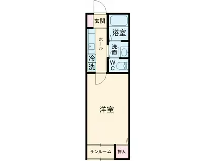 エステート(1K/2階)の間取り写真