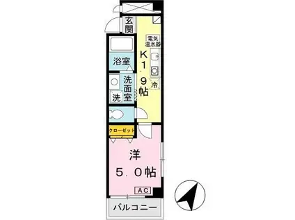 マグノリアパレス(1K/3階)の間取り写真
