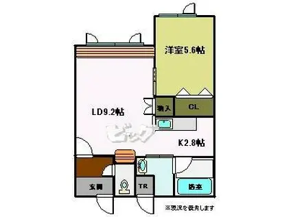 コムフォートII(1LDK/1階)の間取り写真